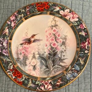 Elegant Floral Display Plates, Vintage 1992-1993, signed and numbered.